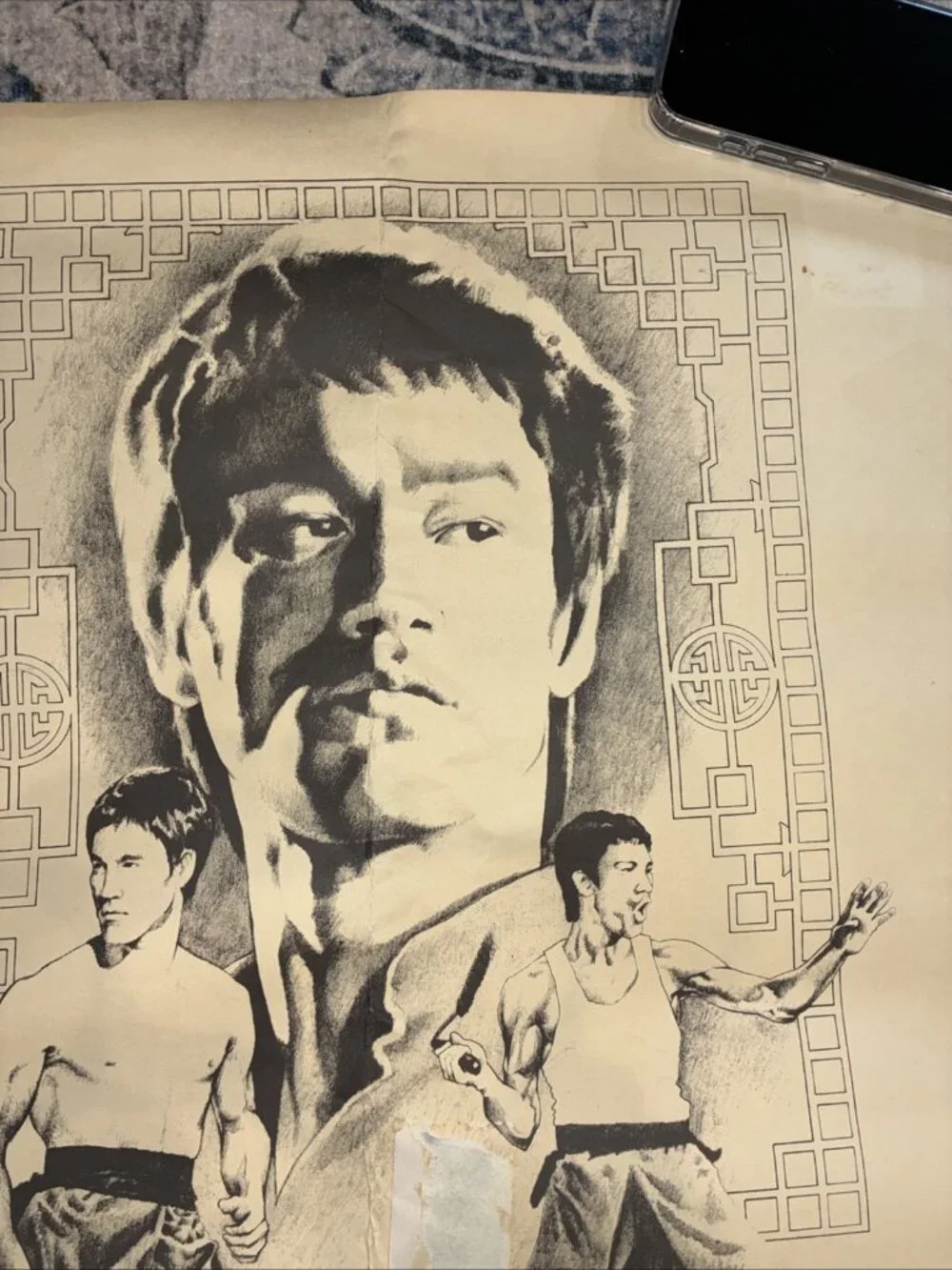 Bruce Lee Original Art Poster Rare Vintage